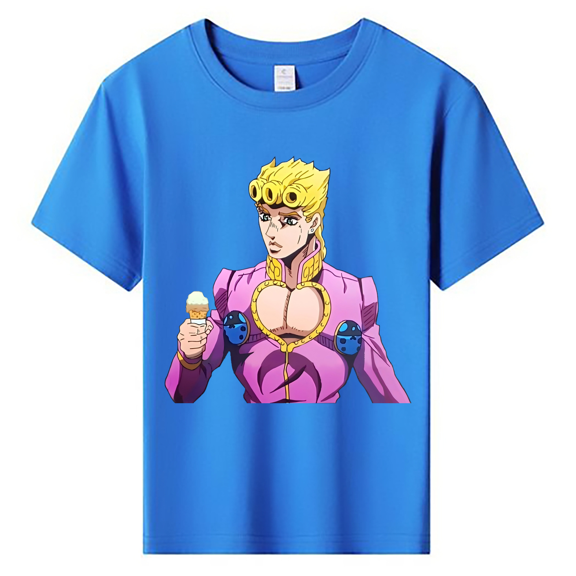 （画像用） ジョジョの奇妙な冒険 ジョルノ?ジョバァーナ JoJo's Bizarre Adventure Giorno Giovanna 綿100％キッズTシャツ（フロントプリント）